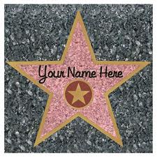 Walk of fame star with the text your name here